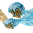 thumbnail image 4 of Uxcell Lace Silk Ribbon Fairy Sticks Wands for Wedding Party, Sky Blue 25 Pack, 4 of 6