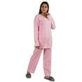 thumbnail image 2 of Moomaya Womens Solid 2 Pcs Nightwear Set Sleepwear Top & Pajama PJ NightSets, 2 of 8
