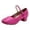 A-Hot Pink651, variant on Womens Heeled Sandals Elegant Plush Closed Toe Ankle Buckle Soft Padded Footbed Heeled Sandals Stable Summer Office Work Sandals