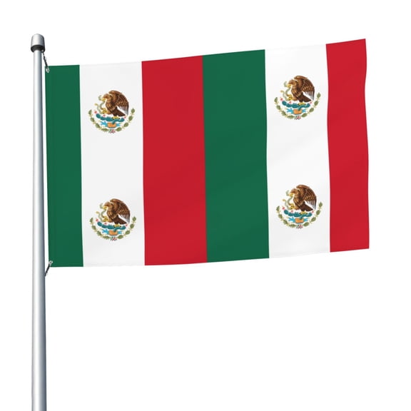 Flag-Of-Mexico Flag 5x8 Ft Print Vivid Color Outdoors Indoors Light-Weight Polyester Flags