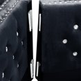thumbnail image 6 of 3 Seater Sofa, 82.3" Modern Velvet Tufted Upholstered Accent Sofa with 2 Pillows and Jeweled Buttons Velvet Sofa with Curved Backrest & Square Arm and Metal Legs for Living Room Office, Black, 6 of 7