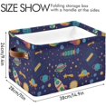 thumbnail image 4 of GZHJMY Space Planet Rectangular Storage Bin, Collapsible Toy Storage Bins, Waterproof Canvas Rectangular Storage Bin with Leather Handles for Home Closets Offices,Bedrooms,Kids Toy, Gift Baskets, 4 of 7