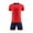 Red, variant on CYRBOKO Boy's Athletic Outfit Sets, Crewneck Short Sleeve Elastic Waist Quick-dry Sports T-Shirt with Shorts Red Size 8 T