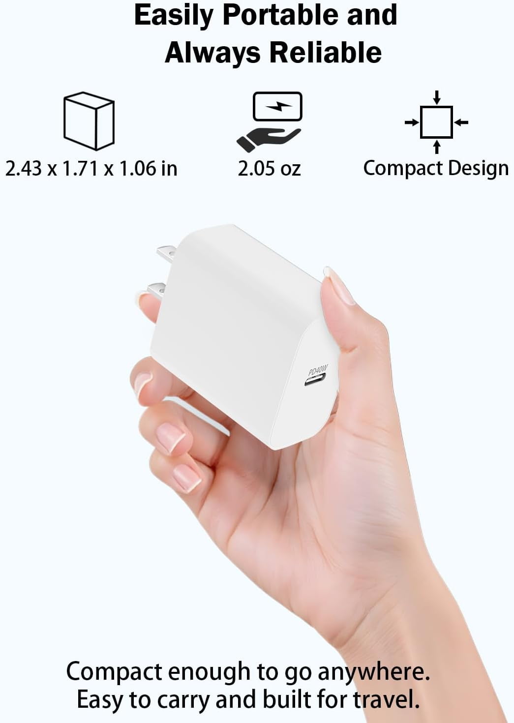 iPhone 17 16 15 Charger Fast Charging,2-Pack 40W GaN III USB C Charger Block & 60W [10ft Woven] USB C Cable, PD3.0 PPS for iPhone 17/16/15 Pro Max,Samsung Galaxy S25,iPad,MacBook,AirPods,Pixel,Switch