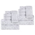 thumbnail image 2 of Superior Cotton Modern Jacquard 12-Piece Towel Set, Platinum, 2 of 11