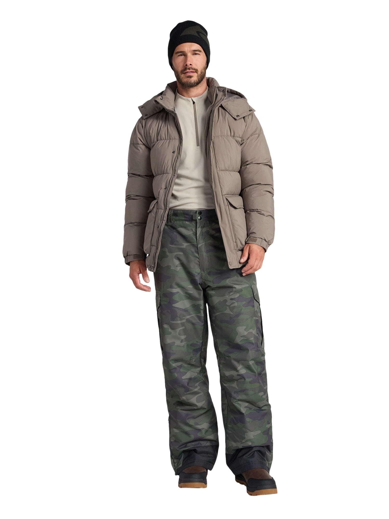 Ozark Trail Men's Cargo Pocket Ski Pants, Sizes S-3X