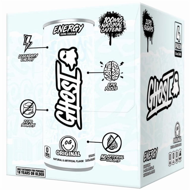 GHOST® ENERGY Zero Sugars Energy Drink, Original Flavor, 100mg
