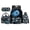 Blue Flame Soccer Football, variant on Orange Fruit Capybara Kids Backpack Set 4 Pcs Durable Lightweight Kids School Bag with Lunch Tote, Pencil Pouch and Water Bottle Cover for Elementary Students