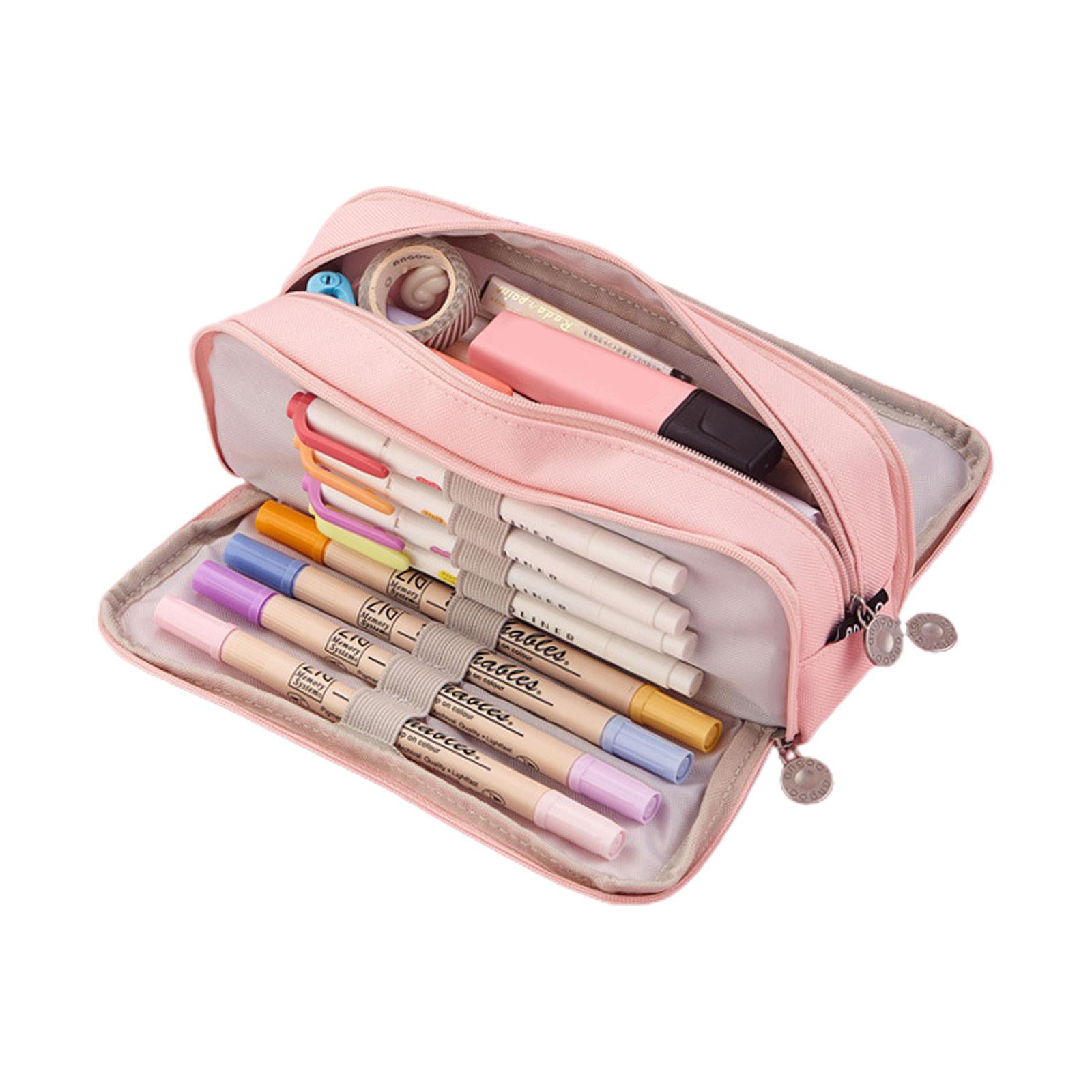 PPYY-ANGOO Pencil Case 3 Compartment Pouch Pen Bag For School Teen