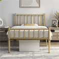 thumbnail image 2 of Yaheetech Metal Platform Bed Frame with Spindle Headboard and Footboard,Twin,Antique Gold, 2 of 9