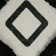 thumbnail image 3 of LR Home Small Over-tufted Diamond Indoor Square Pouf, Black/White, 18" x 18" x 14", 3 of 10