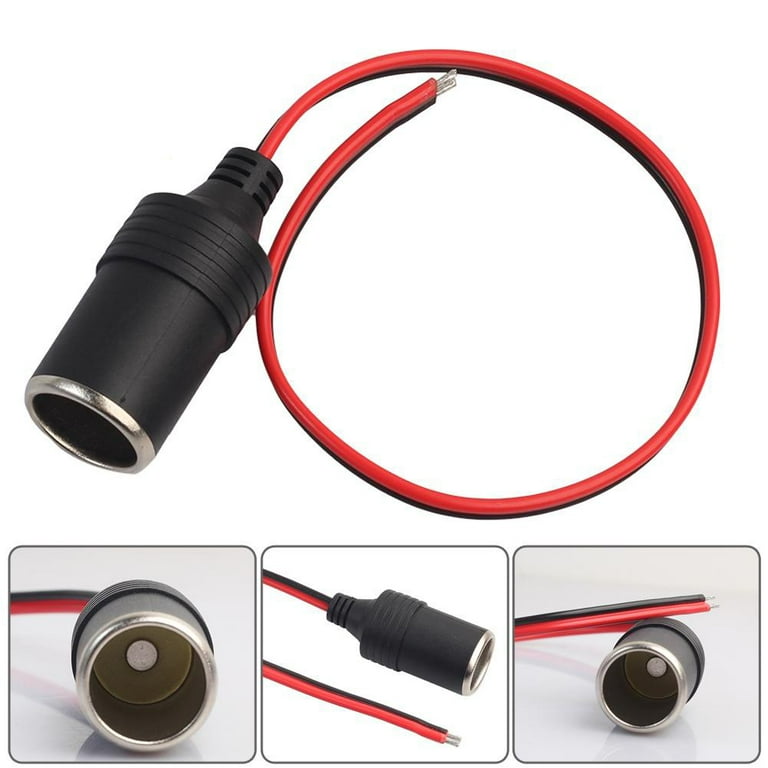 Car Cigarette Lighter Socket Adapter 12V/24V DC 10A 120W Power Supply Cable  for GPS Phone 31cm