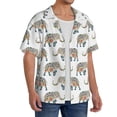 thumbnail image 4 of Vsdgher Indian Elephant Print Men's Wrinkle Free Untucked Cuban Shirt Business Casual Button Down Shirts Short Sleeve Shirt, 4 of 7
