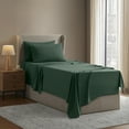 thumbnail image 4 of Clara Clark Twin XL Sheets Set, Hotel Luxury 3 Piece Deep Pocket Dorm Sheets, Ultra Soft Microfiber Bed Sheets Set, Hunter Green, 4 of 7