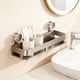 thumbnail image 1 of Estante de pared sin taladro | Estante de baño con ventosa | Organizador multifuncional desmontable | Diseño rectangular de metal gris | 40 x 14 x 13 cm, 1 of 5