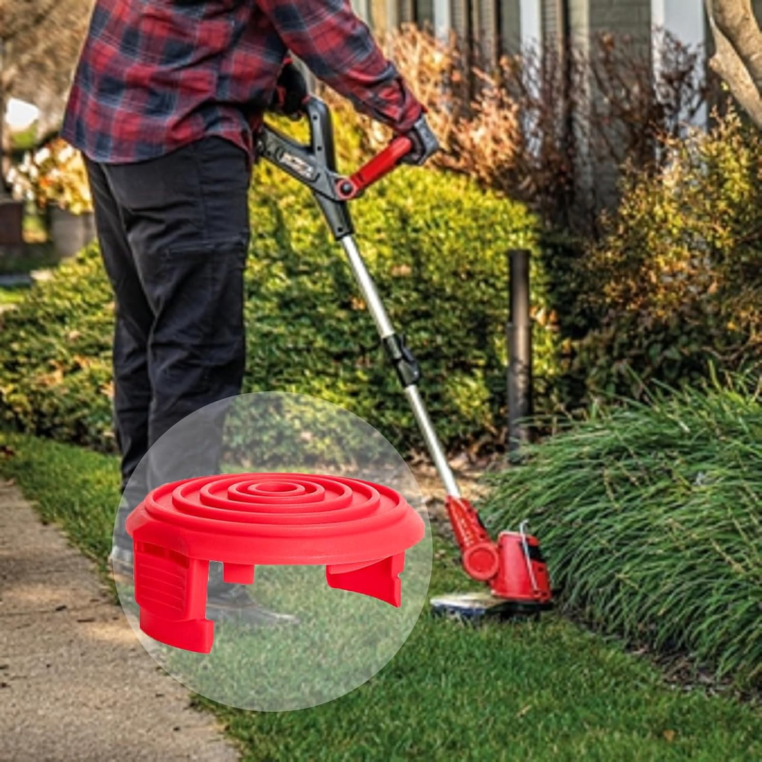 Weed Eater Spool Cap Cover Compatible with Hyper Tough HT19-401-003-03 HT18-401-002-01 HT10-401-002-01 HT18-401-004-01 HT21-401-002-04 String Trimmer, Red, 2 Pack