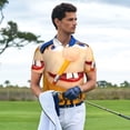 thumbnail image 4 of Lsque Sml Jeffy Pattern Golf Shirts for Men Dry Fit Print Moisture Wicking Performance Short Sleeve Polo Shirt-Medium, 4 of 7