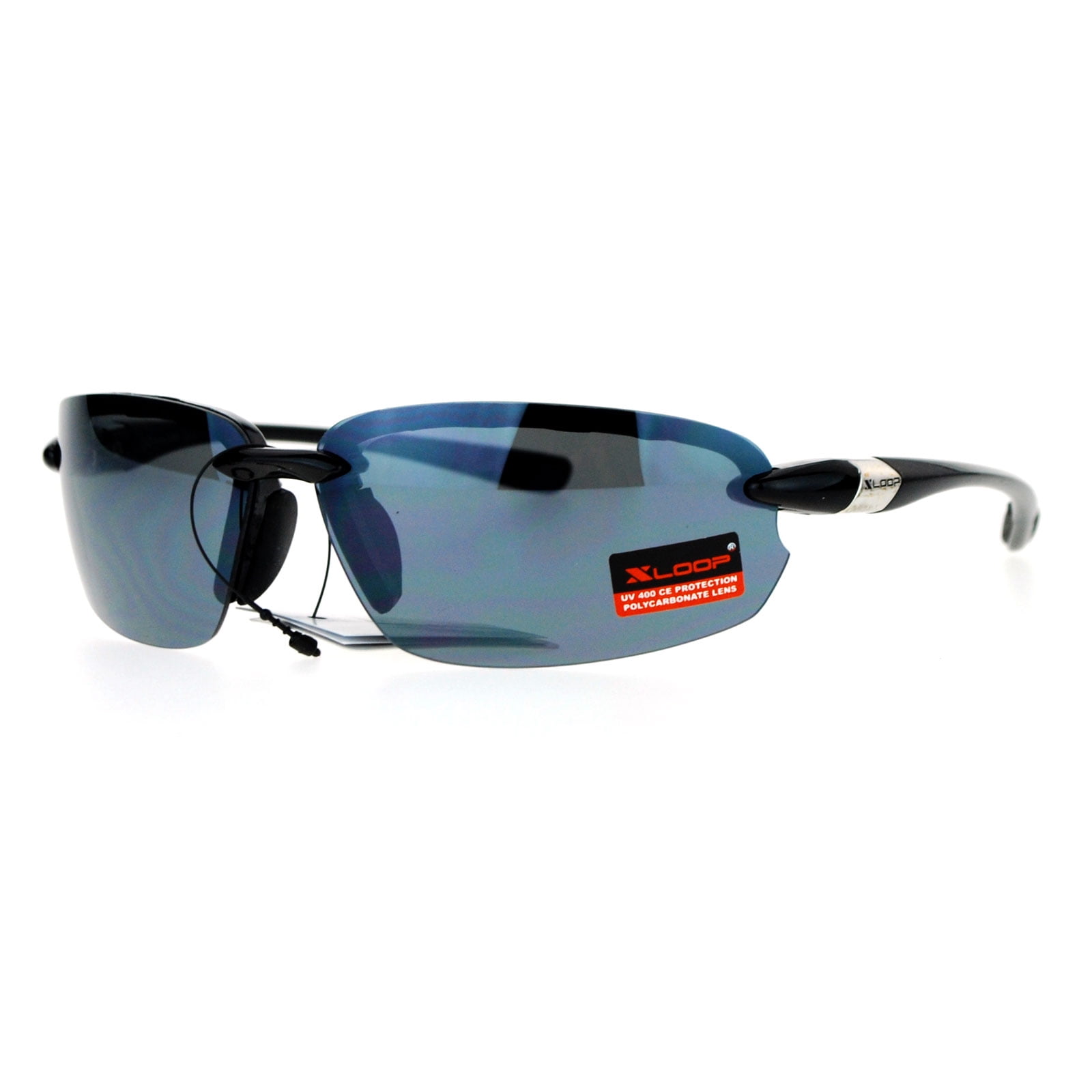 Xloop Mens Rimless Running Sport Sunglasses All Black - Walmart.com