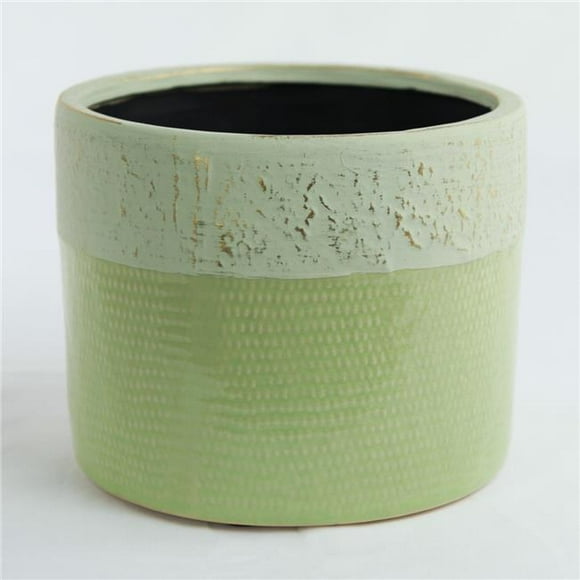 Jardinière Antique Verte et Dorée