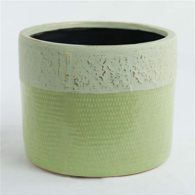 Jardinière Antique Verte et Dorée