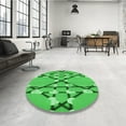 thumbnail image 3 of Ahgly Company Indoor Round Patterned Neon Green Area Rugs, 8' Round, 3 of 6