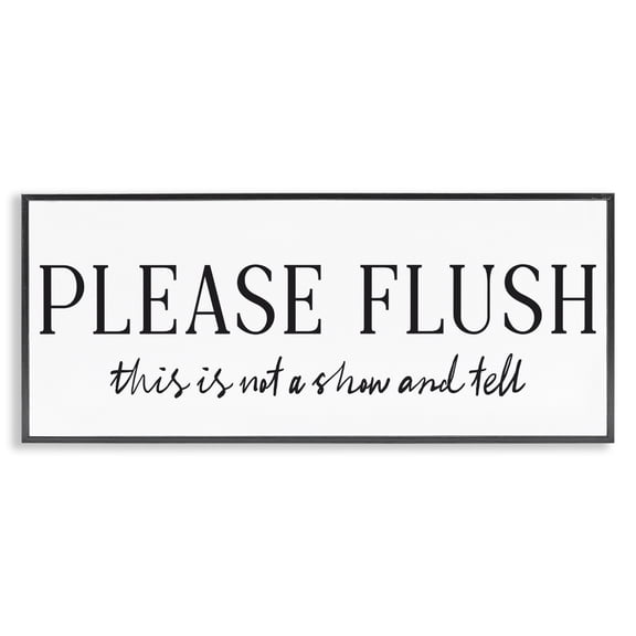 Stupell Industries Not Show & Tell Bathroom Black Framed Giclee Art, design by Lettered and Lined