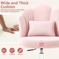 thumbnail image 6 of ATHOPE Vanity chair Velvet Petal Office Chair Modern Tufted Home Office Chair with Backrest, Height Adjustable Computer Work Chair for Bedroom Living Room, Pink, 6 of 9