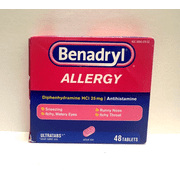 Benadryl Ultratab Antihistamine Allergy Medicine Tablets, 48