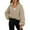 Khaki, variant on Anbech Women's Crop Zip Up Jacket Y2K Trendy Long Sleeve Fall Clothes