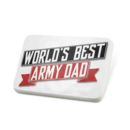 Porcelein Pin Worlds Best Army Dad Lapel Badge – (The Best Army In World)