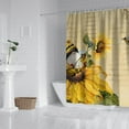 thumbnail image 3 of Vintage Boho Sunflower Shower Curtain 72x84 Inches, Yellow Floral Wildflower Bee Butterfly Design, Quick-Dry Polyester with Hooks for Country Farmhouse Bathroom Decor, 3 of 5