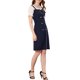 thumbnail image 4 of INSPIRE CHIC Vestido de Chifón de Manga Corta con Botones Decorativos para Mujeres en Azul Oscuro M, 4 of 5