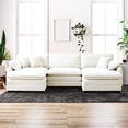 thumbnail image 2 of BUIORD 115" Modular Sectional Sofa, Oversize Corduroy U-Shaped Sofa and Couch with Reversible Ottoman, 5-Seat Deep Seat Sectional Sofa for Living Room, Beige, 2 of 8