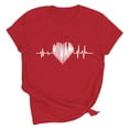 thumbnail image 4 of Yteetum Valentine Gifts Women's Valentine's Day T Shirts Oversized Crewneck Valentines Graphic Print Short Sleeve Shirt Womens Casual Solid Round Neck Plus Size Loose Fits Tee Top Summer Clothes, 4 of 7