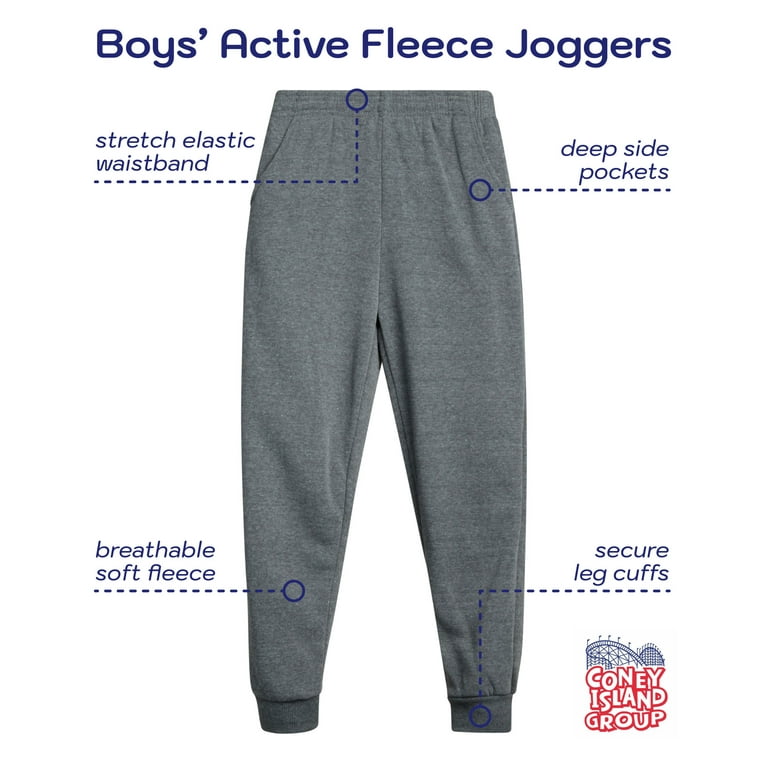 Coney Island Boy' Sweatpants – 4 Pack Active Fleece Jogger Pants