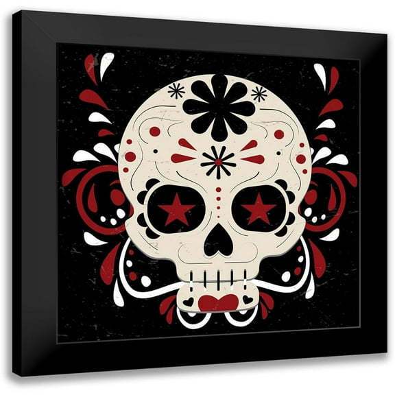 Allen, Kimberly 12x12 Black Modern Framed Museum Art Print Titled - Sugar Skull 2