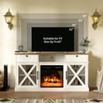 thumbnail image 6 of BREEZEHEAT 58" Farmhouse Fireplace TV Stand with 18" Electric Fireplace for TVs up to 65'', White/Brown, 6 of 7