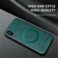 thumbnail image 2 of Allytechgroup Magnetic for iPhone XS/X Case, Compatible with MagSafe Support Magnetic Car Phone Mount PU Leather Slim Phone Case for Women Men for iPhone XS/X, Green, 2 of 10