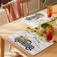 thumbnail image 4 of Pig Truck Sunflower Placemats Set&nbsp;of&nbsp;8 Vintage Farm Loads of Sunshine Board Heat Insulation Washable Place Mats, Non-Slip Table Mats for Dining Table Party Kitchen Decor,13x19 Inch, 4 of 9