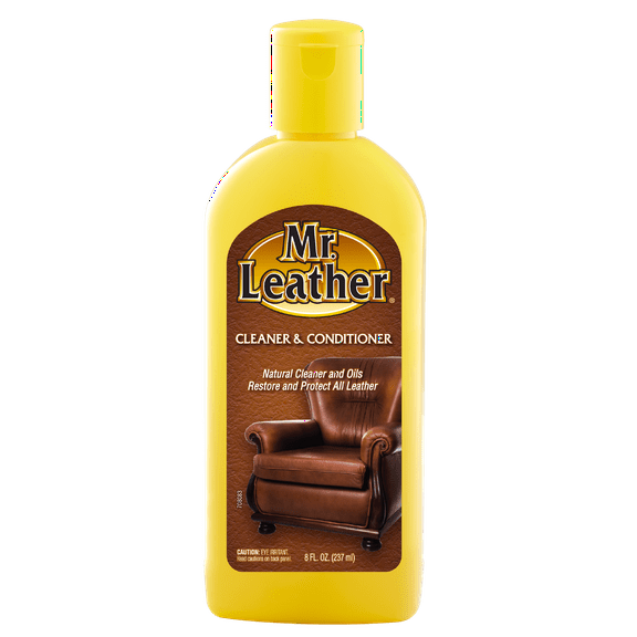 Mr. Leather Cleaner and Conditioner (8 oz) - Restores & Protects All Leather with Natural Oils - Hydrating and Water-Repelling Cream for Couches, Car Interior, Shoes, and Bags