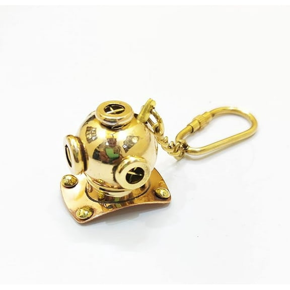 Brass Diving Helmet Keychain