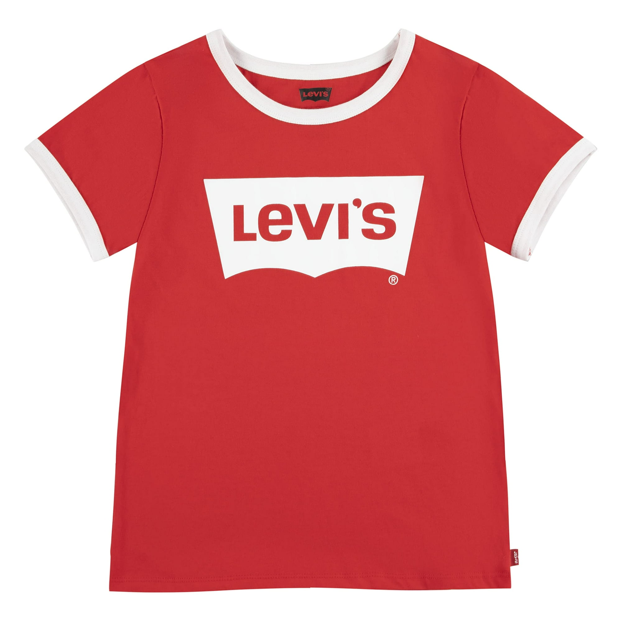 Levi s Girls Toddler Classic Batwing T Shirt Red Ringer 3T Walmart