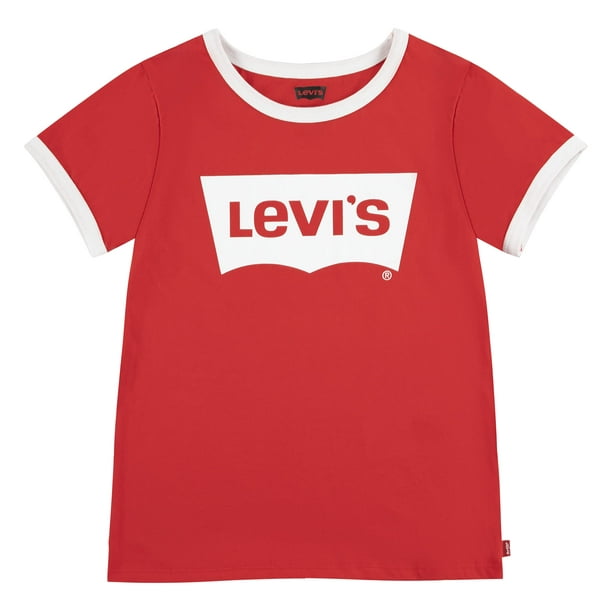 Levi's White Red Bat Wing Logo Classic Short Sleeve T-Shirt Youth