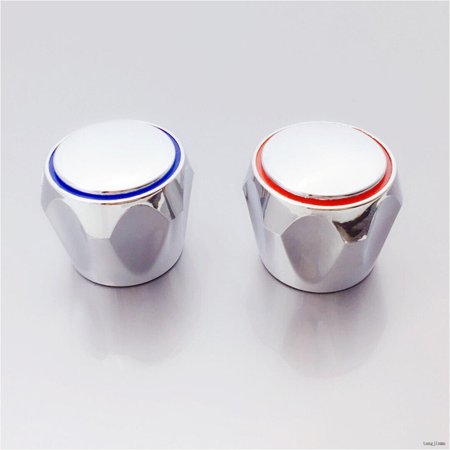 

2X Replacement Bathroom Hot & Cold Tap Top Head Covers Chrome Plated Parts
