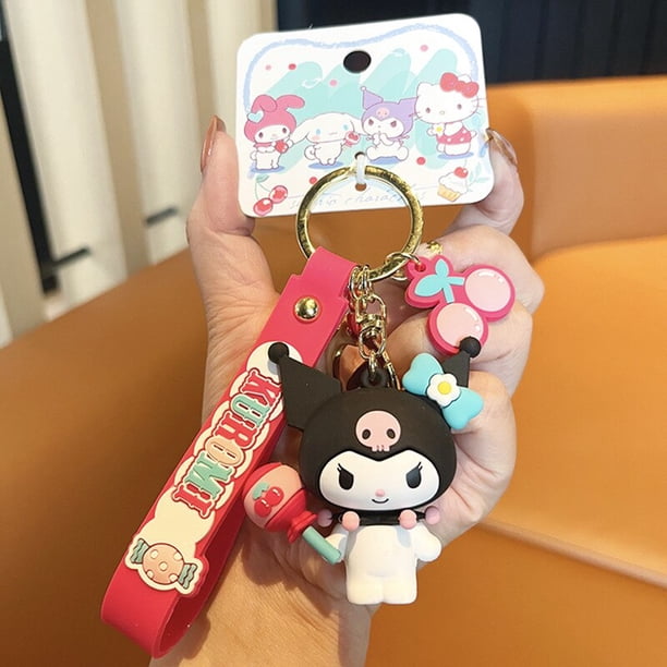 Llavero genuino Sanrio Kuromi Cinnamoroll MyMelody Hellokitty, bolso colgante, adornos creativos para muñecas, regalo de cumpleaños para niñas YAOSANBAO BAO unisex