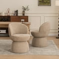 thumbnail image 6 of Kidol & Shellder Boucle Dining Chair 2PCS, Swivel Accent Chair with Armless Barrel Design & Mid Back, Plush Upholstered Seat for Kitchen, Living Room, Vanity Room, Easy-Clean, Coffee, 6 of 13