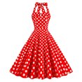 thumbnail image 1 of Robe Formelle pour Femmes 2023 Grande Taille Mode Col en V Sans Manches Vintage Imprimée Fête Cocktail Extensible Coupe Évasée Robes Aguichant Costumes d'Halloween pour Femmes en Liquidation, 1 of 9