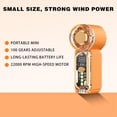 thumbnail image 5 of XRSIUX High Velocity Transparent Handheld Fan Mini Turbine Pocket Fan with LED Night Light Digital Display Violent Small Fan Portable Cooling Fan for Outdoor Camping CommuteOrange, 5 of 7