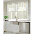 thumbnail image 4 of Yellow Gray Kitchen Curtain and Valance Set 3 Pieces, Rod Pocket Short Tier Curtains 24 Inch Length, Pastoral Botanical Branch Aesthetics Swag Topper Small Window Treatment for Cafe Bathroom Bedroom, 4 of 6