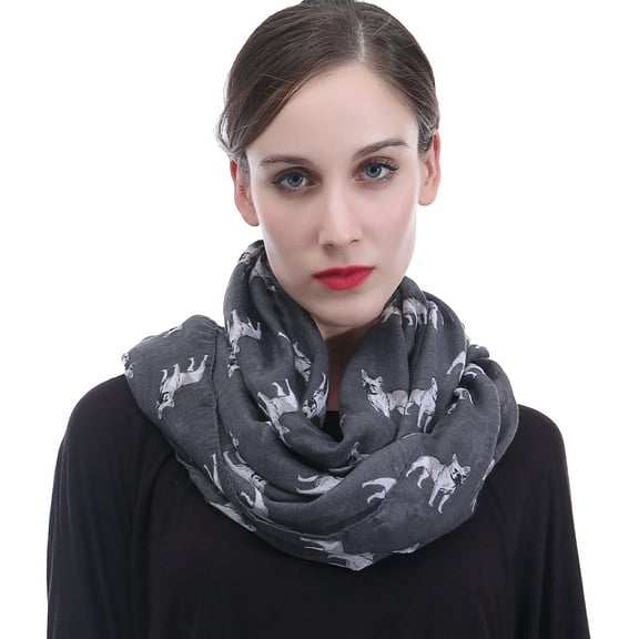 French Bulldog Dog Print Infinity Scarf